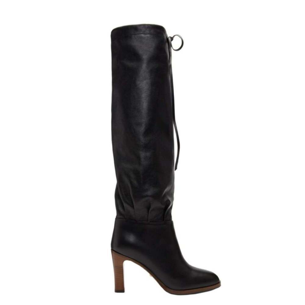 Gucci - Black Leather Boots up to the Knee with Mid-heel - IT 36 - Picture 10 of 10